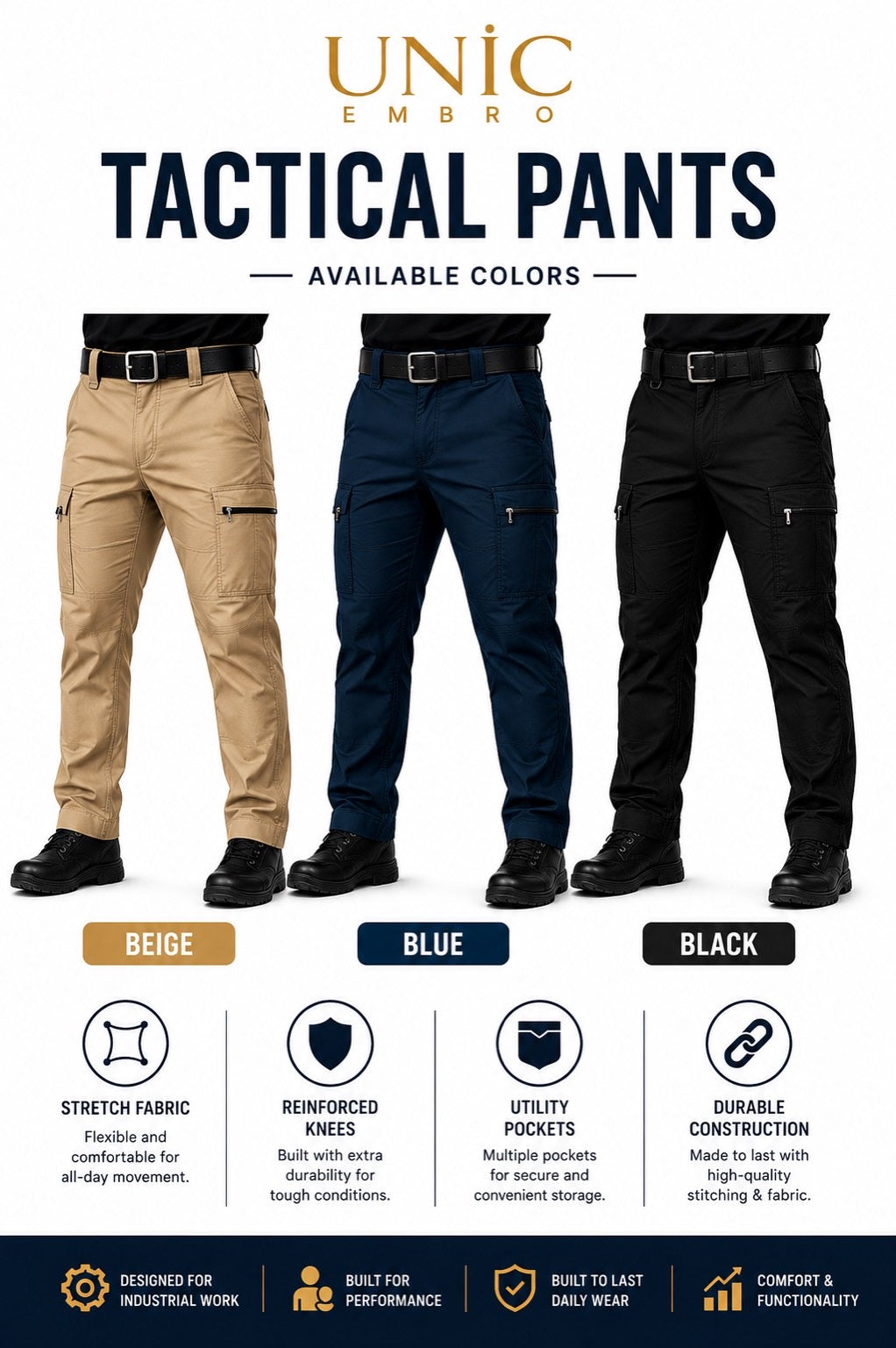 UNIC EMBRO Premium Tactical Pants | Breathable Professional Workwear