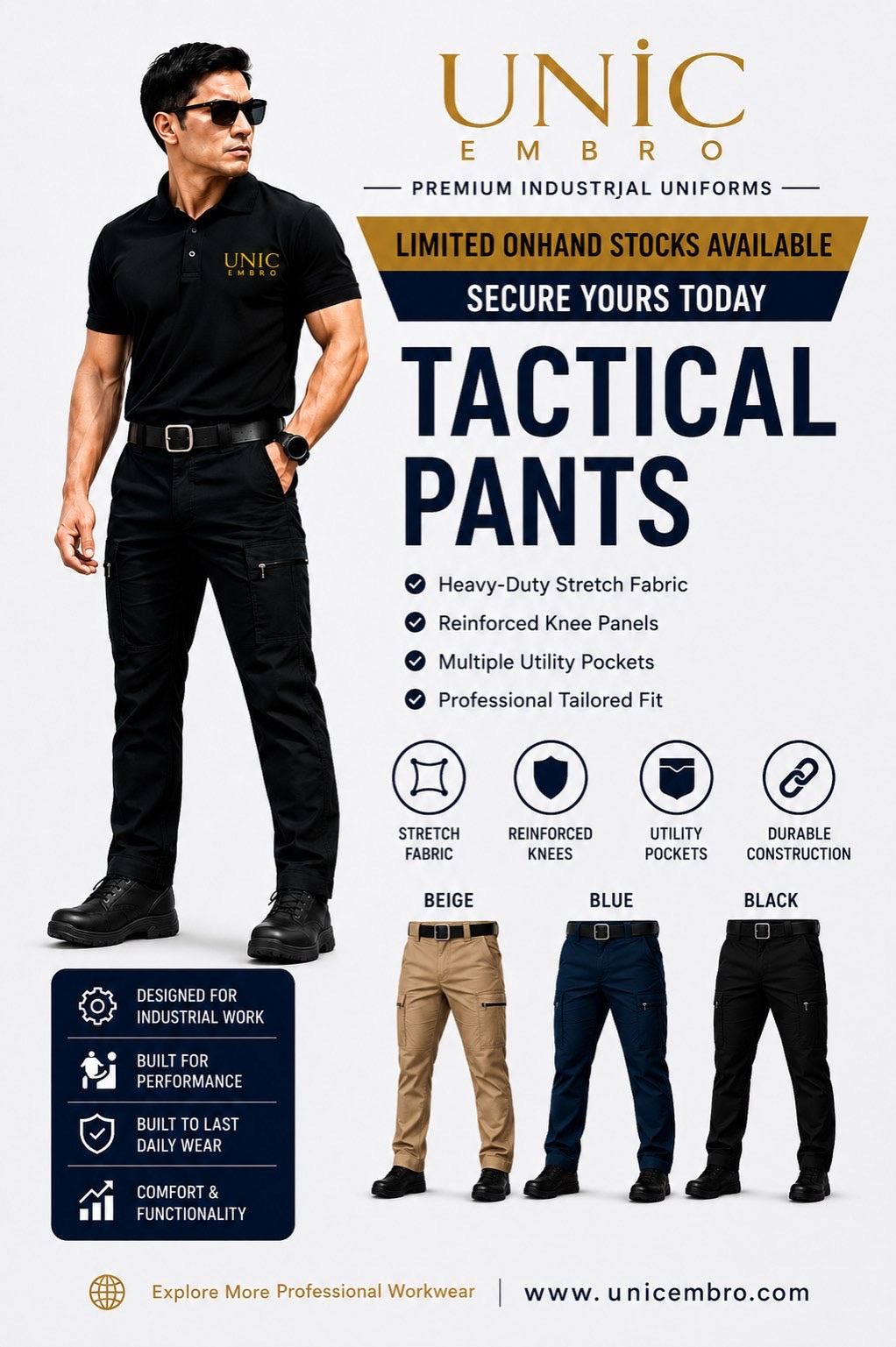 UNIC EMBRO Premium Tactical Pants | Breathable Professional Workwear